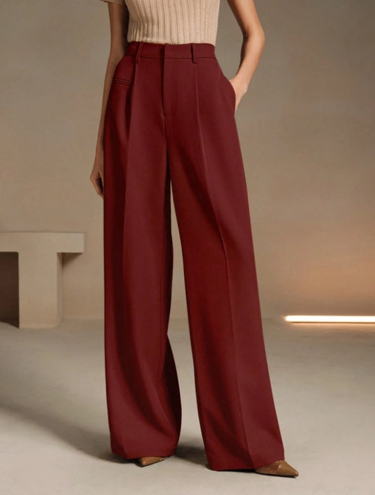 Damen Weite und elegante Anzughose mit hohen Bund EB