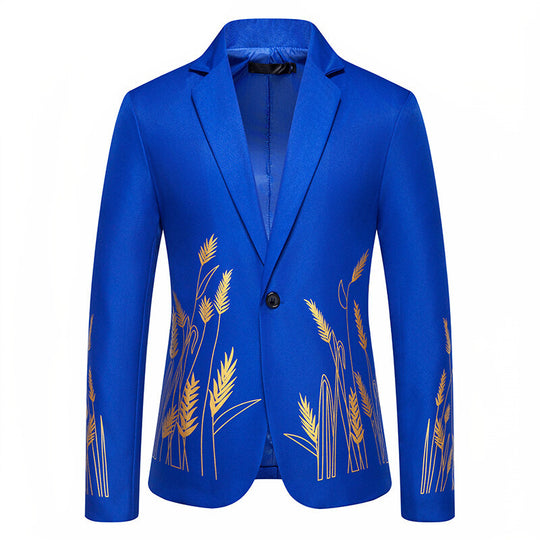 Damen Eleganter Blazer mit kunstvollem Pflanzenmuster und feiner Textur EB