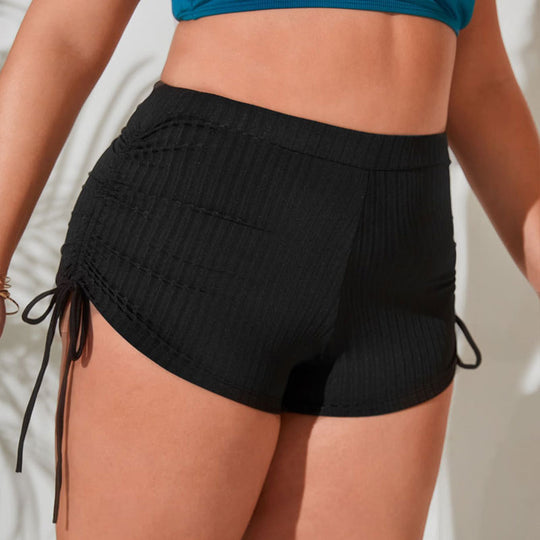 Damen Hochtaillierte Badeshorts mit Raffung EB