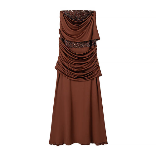 Damen Langärmliges Wickelkleid mit raffiniertem Drapé EB