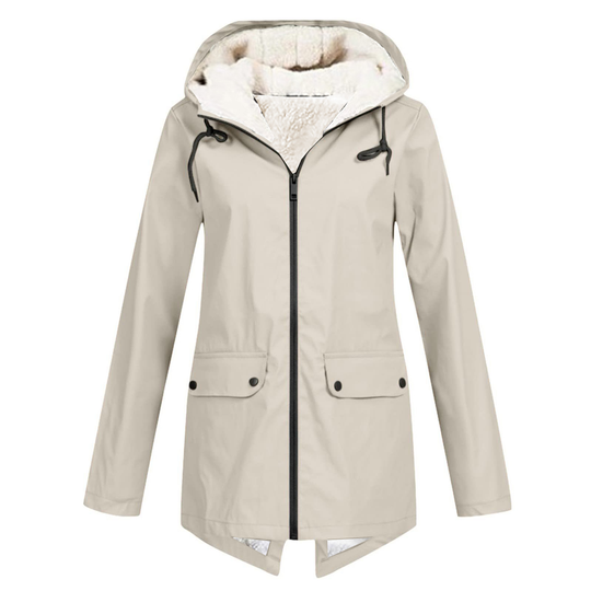EB | Damen Winter Wasserdichter Trenchcoat Mit Kapuze