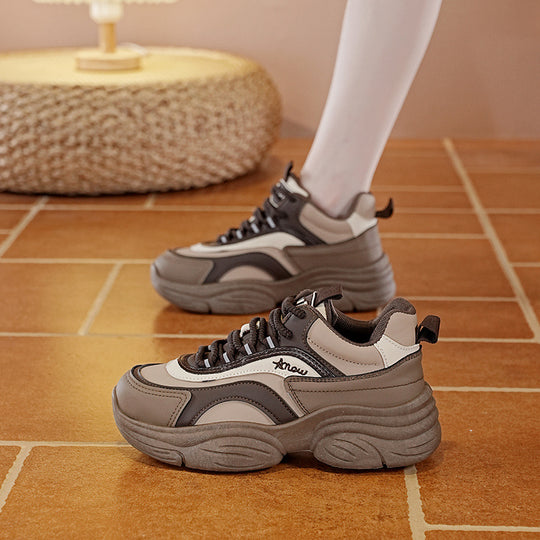 Damen modische Chunky Sneakers mit stabiler Profilsohle und atmungsaktiver Oberfläche EB