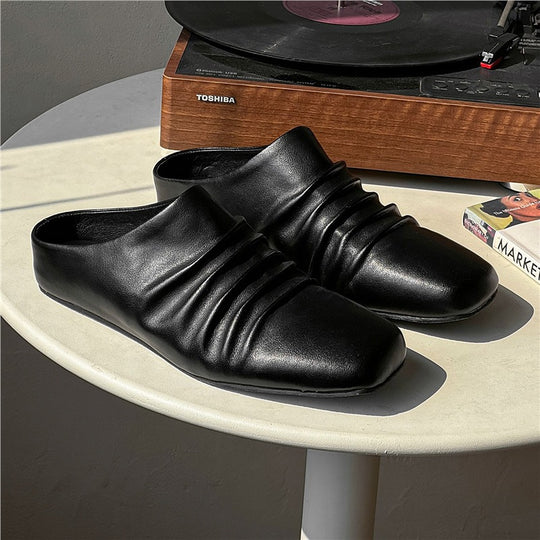 Damen elegante Slipper aus hochwertigem Leder EB