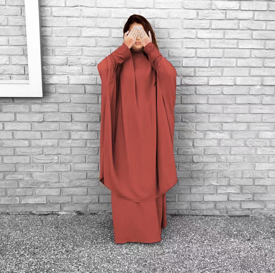 Damen Elegantes Maxikleid mit weit ausgestellten Ärmeln und fließendem Schnitt EB