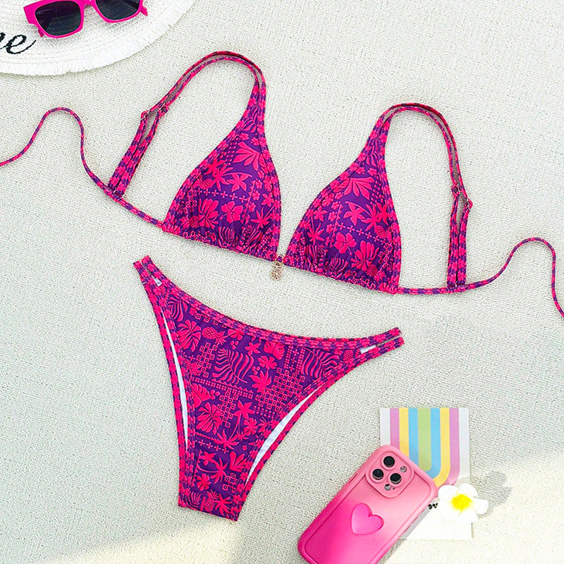 Damen Triangel-Bikini-Set mit verstellbaren Trägern EB