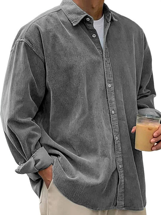 Herren nan oversized Cordhemd mit feiner Breitcord-Struktur und entspannter Silhouette EB