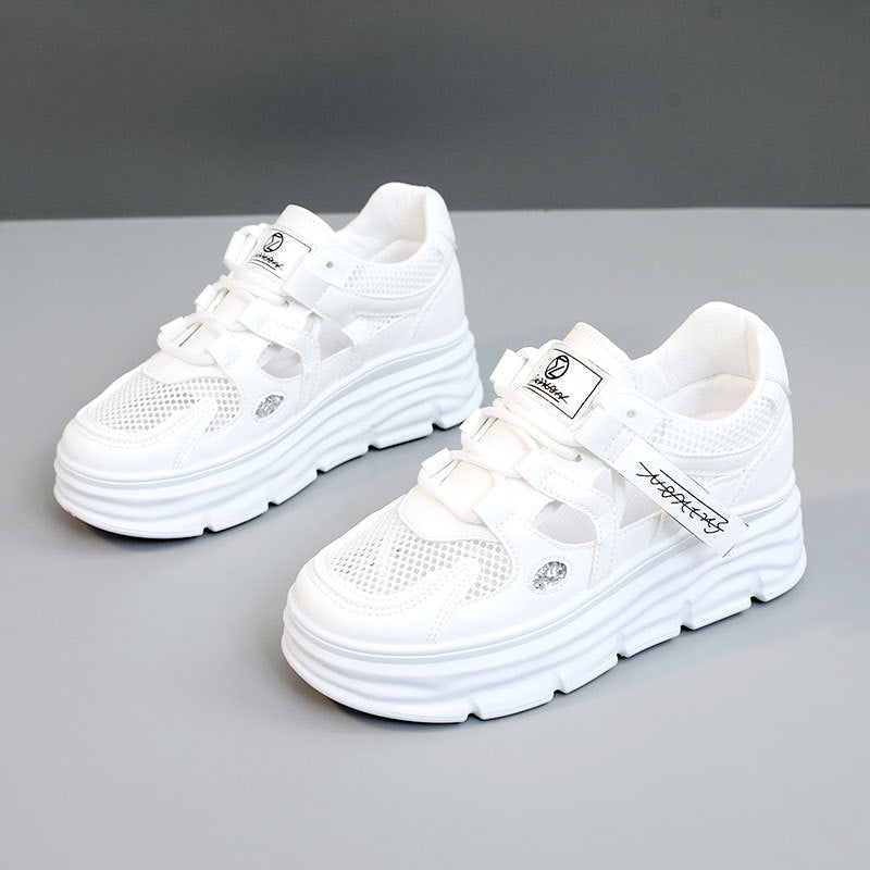 Damen atmungsaktive Plateau Sneakers mit ergonomischem Design und robustem Obermaterial EB