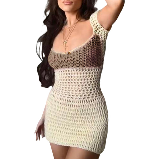 Damen Häkelkleid mit innovativem Muster EB