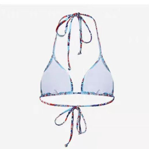 Damen Triangel-Bikini-Set mit verstellbaren Bindebändern und fröhlichem Mustermix EB
