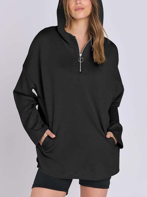 Damen Kapuzenshirt mit Reißverschluss und Taschen EB