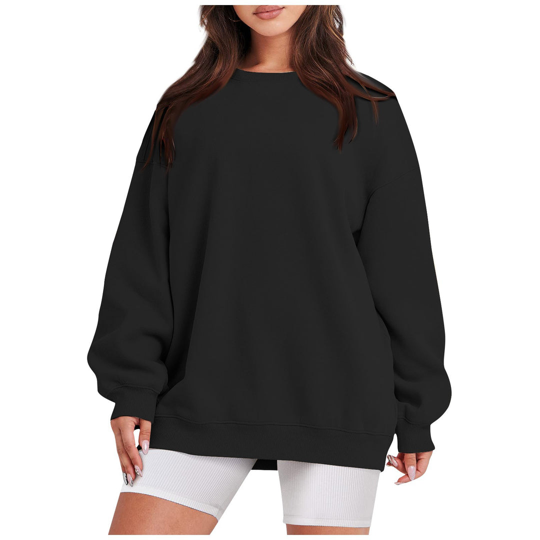 Damen nan Longline-College-Sweatshirt mit geripptem Saum, Raglanärmeln und angerauter Innenseite EB