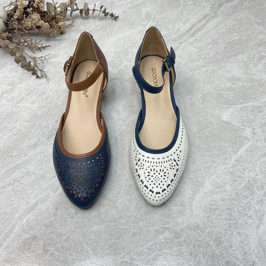 Damen Ballerinas mit verstellbarem Riemen und luftdurchlässigem Obermaterial EB