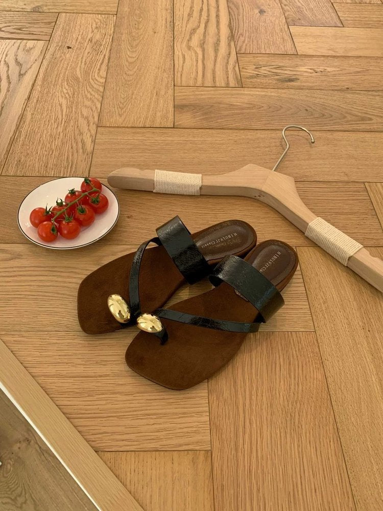 Damen Komfortable Sandalen mit dekorativem Riemen und ergonomischer Sohle EB