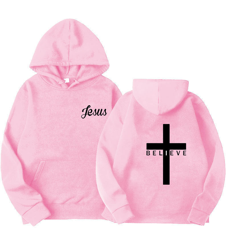 Damen Kapuzenpullover mit motivierendem Glaubensdesign und bequemer Passform EB