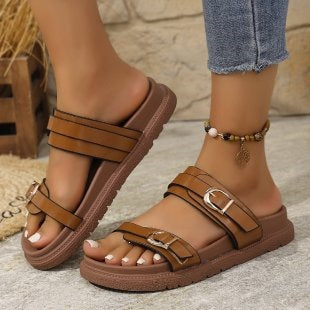 Damen Komfortable und modische Riemchensandalen EB