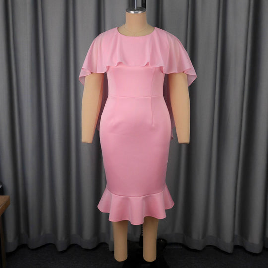 Damen Elegantes Abendkleid mit schwingendem Saum und Raffungen EB