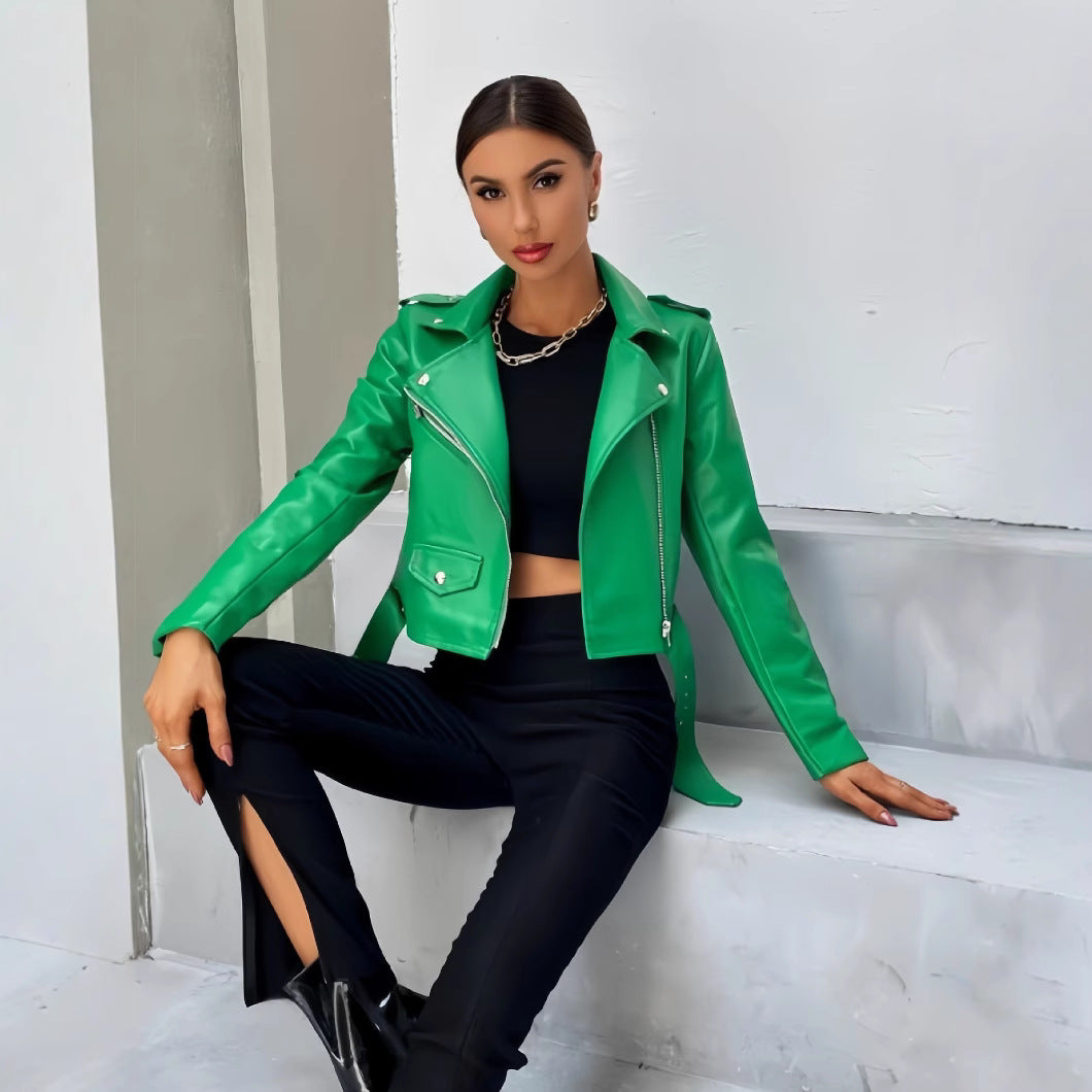 Damen cropped Bikerjacke EB