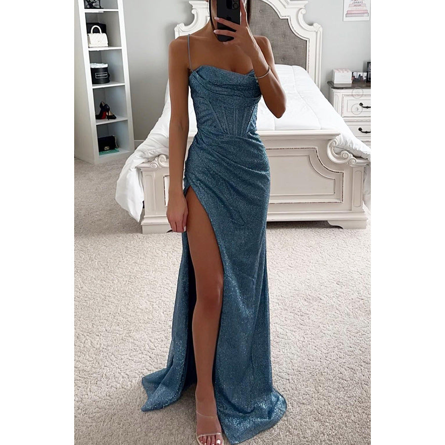 EB | Party Selbstständiges Kleid Locker Lässig Schlitz Damen Bekleidung Kleid