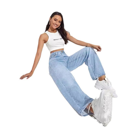Damen Weit geschnittene Jeans im Vintage-Stil EB