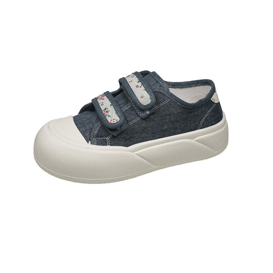 Damen Sneakers mit doppeltem Klettverschluss und floralen Details EB
