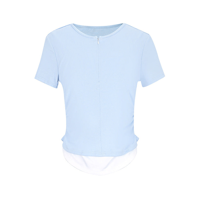 Damen Kurzarm Shirt mit innovativem Doppel-Layer-Design EB