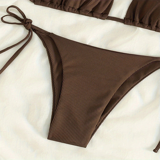 Damen Triangel-Bikini mit raffiniertem Rippendesign EB