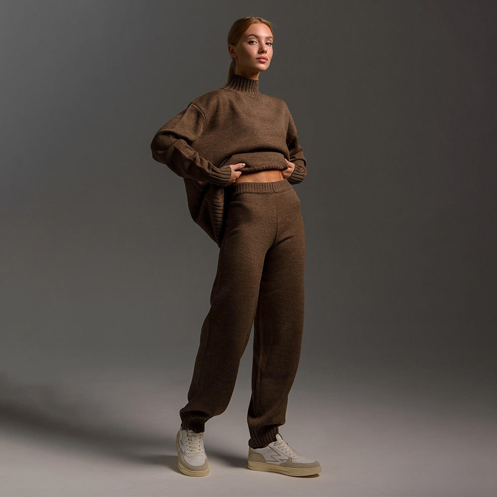 Damen Steckpullover und lässige Freizeithose Set EB