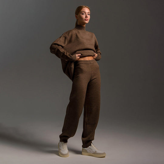 Damen Steckpullover und lässige Freizeithose Set EB
