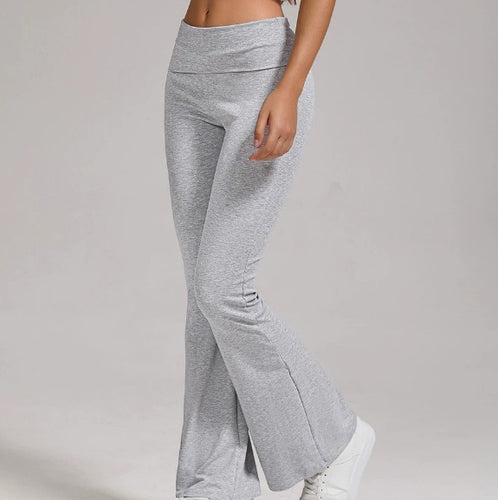 Damen nan hochgeschnittene Stretch-Flare-Yogahose mit formendem Bund EB