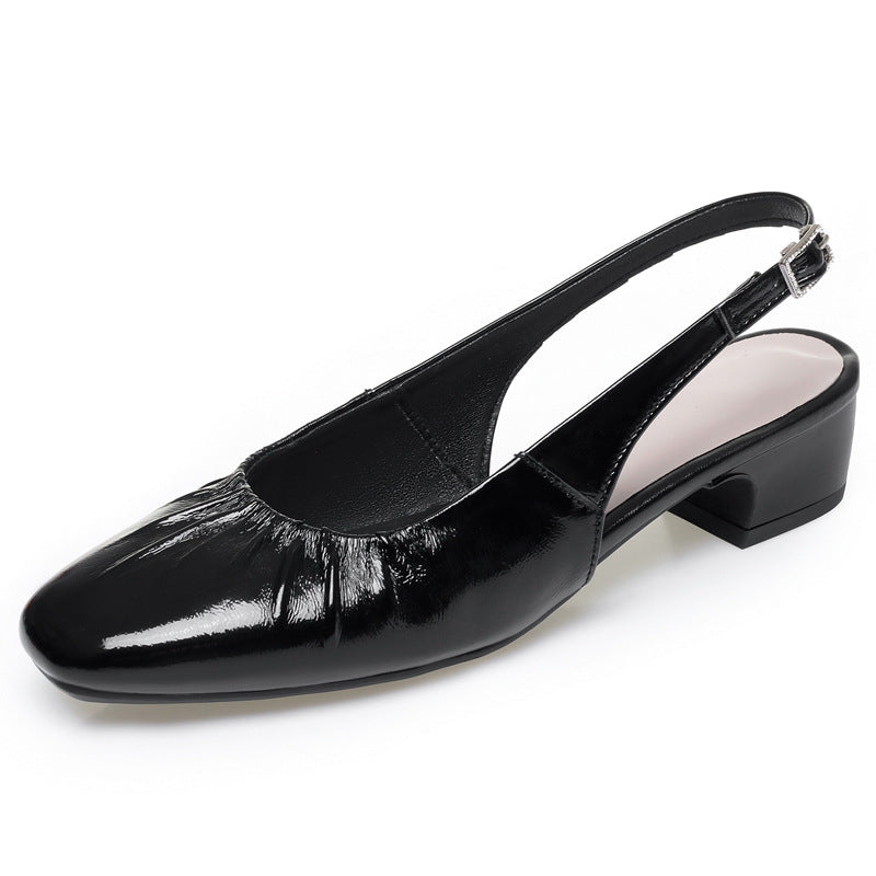 Damen Slingpumps mit elastischem Rüschendesign EB