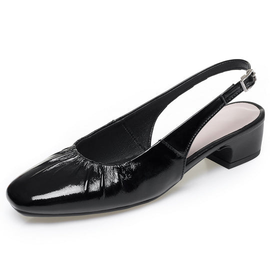 Damen Slingpumps mit elastischem Rüschendesign EB