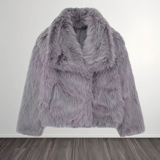 Damen Modische Kunstpelzjacke EB