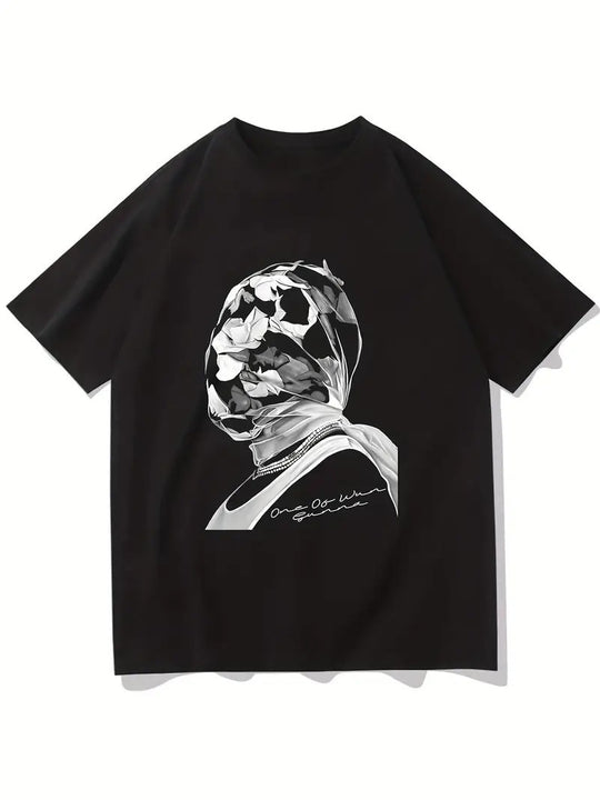 Damen T-Shirt mit künstlerischem Floral-Motiv und lässigem Schnitt EB