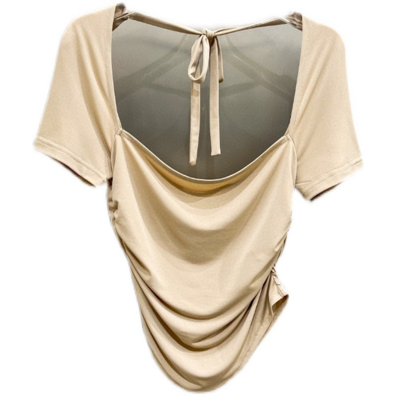 Damen Stretchbluse mit dekorativem Rückenausschnitt EB