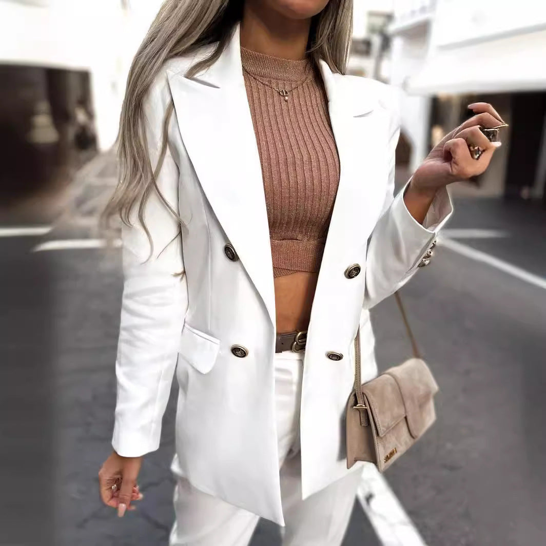 Damen modischer Blazer mit doppelter Knopfleiste EB