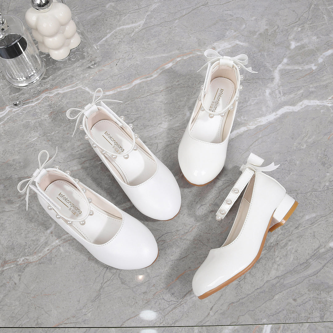 Mädchen Ballerinas mit Perlen- und Schleifenverzierung EB