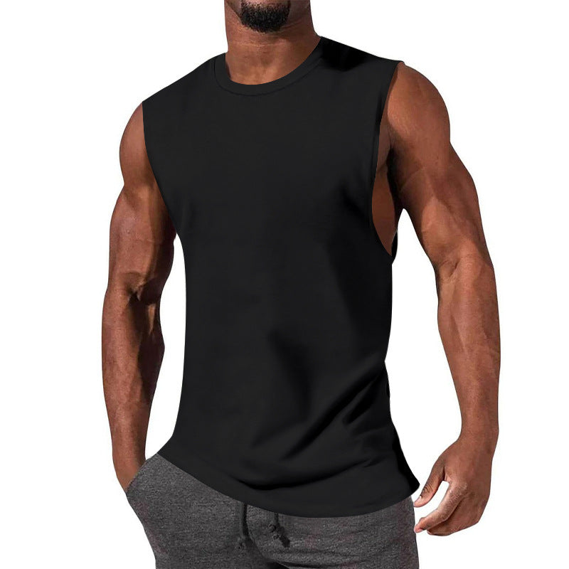 Herren nan athletisches Tanktop mit extra tiefem Armanschnitt und elastischem Baumwollmix EB