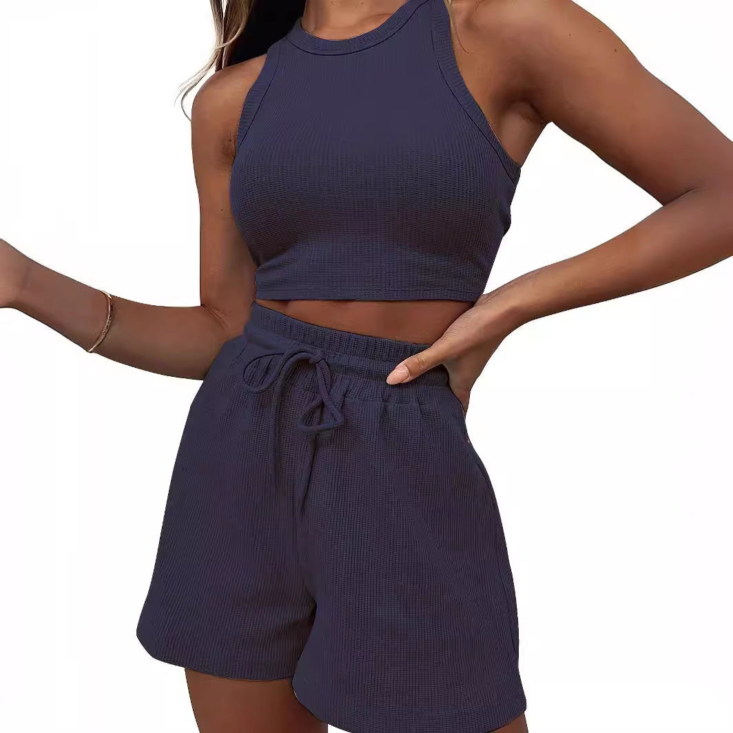Damen hochwertiges Sport-Set mit Racerback-Top und Shorts EB