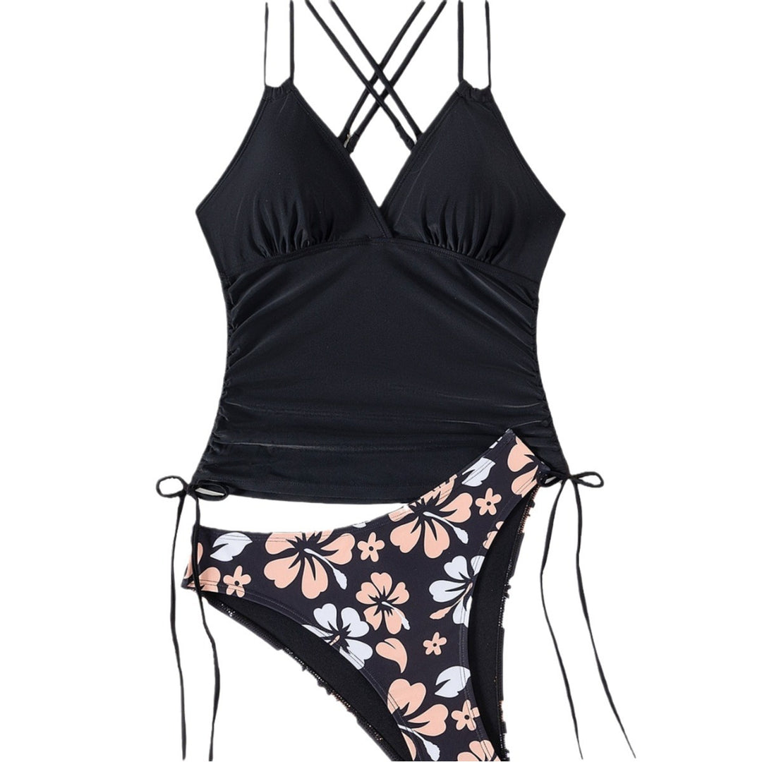 Damen Tankini-Oberteil mit verstellbaren Trägern und seitlichen Raffungselementen EB