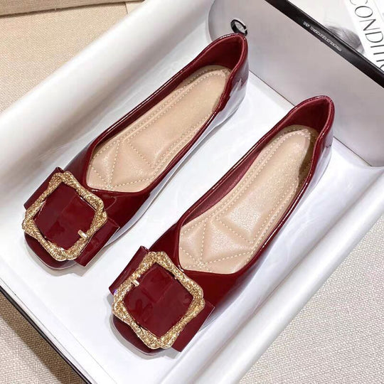 Damen elegante Ballerinas mit dekorativer Schnalle EB