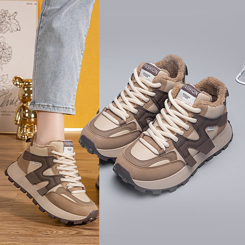 Damen Sportliche Sneakers mit kuscheligem Innenfutter und rutschfester Sohle EB