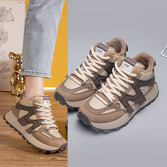 Damen Sportliche Sneakers mit kuscheligem Innenfutter und rutschfester Sohle EB