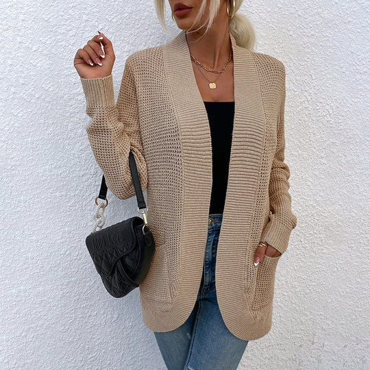 Damen Strickjacke mit lässiger Passform und offenen Taschen EB
