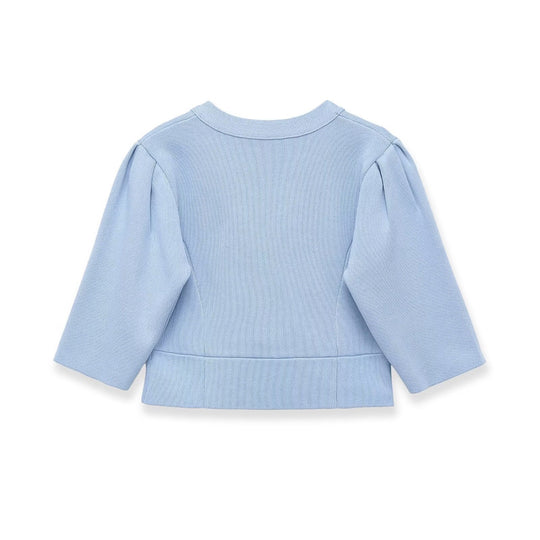 Damen elegantes Cardigan mit feinem Rippenmuster und dekorativen Knöpfen EB