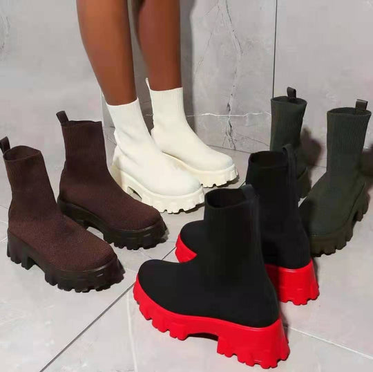 Damen Strumpfstiefel mit dämpfender Sohle und elastischem Knöchelbereich EB