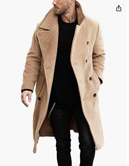 Herren Wollmantel im modernen Doppelknebel-Look EB