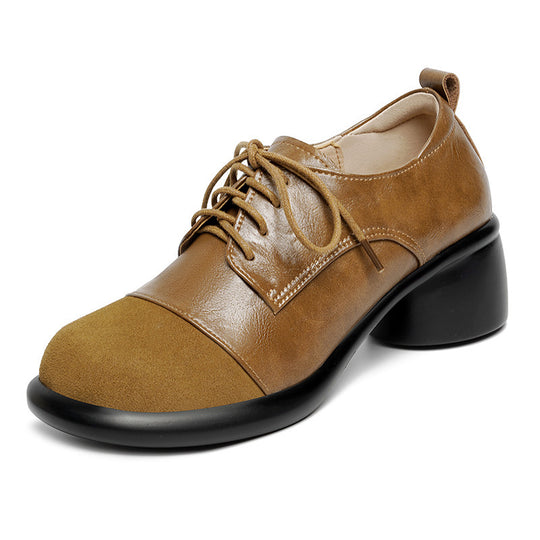 Damen Elegante Schnürschuhe mit modischem Blockabsatz EB