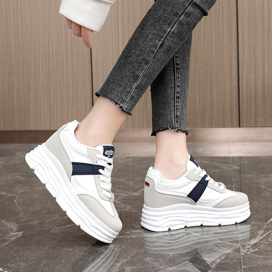 Damen Plattform Sneakers mit modischem Design und bequemer Dämpfung EB