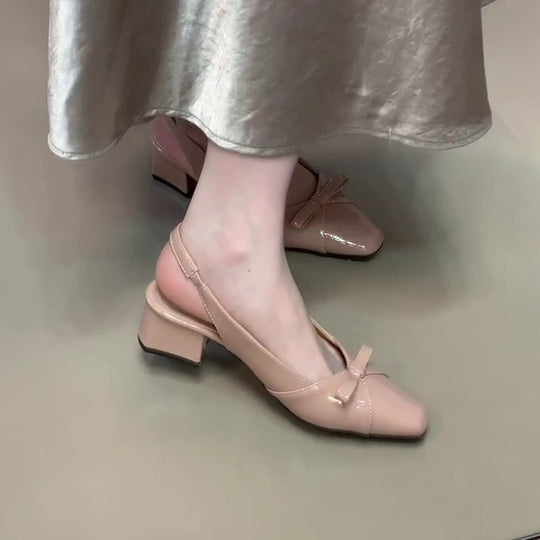 Damen elegante Slingbacks mit schicker Schleifenverzierung EB