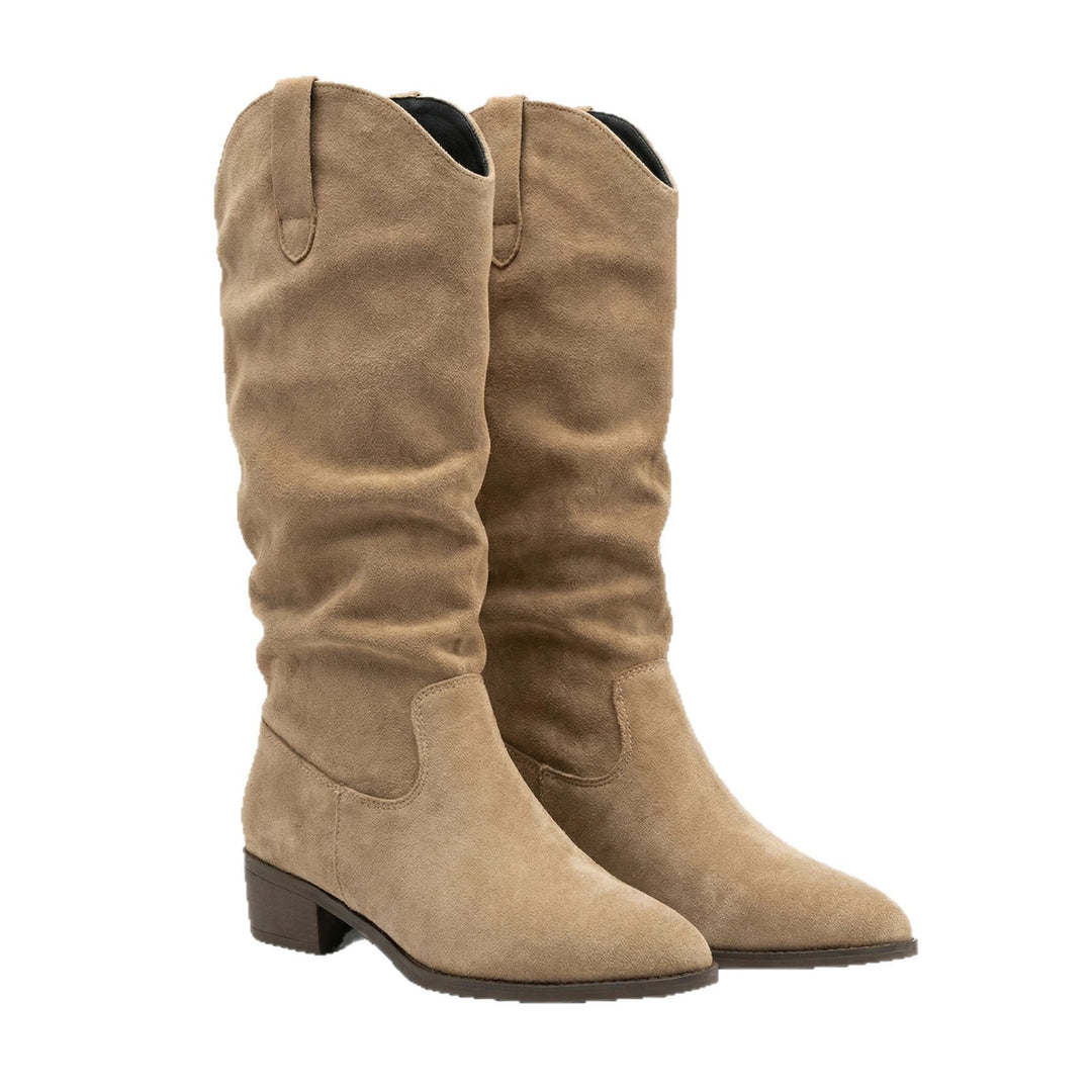 Damen Elegante und lässige Stiefel mit gerafftem Design EB